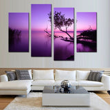 Purple Lake 4 Pcs Wall Canvas -  - TheLedHeroes