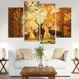 Elk Animal 4 Pcs Wall Canvas -  - TheLedHeroes