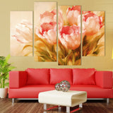 Pink Tulip Flower 2 - 4 Pcs Wall Canvas -  - TheLedHeroes