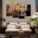 Yellow Points Leopard 4 Pcs Wall Canvas -  - TheLedHeroes