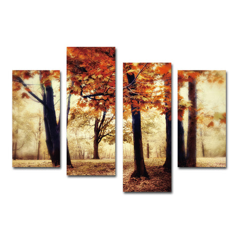 Orange forest 4 Pcs Wall Canvas -  - TheLedHeroes