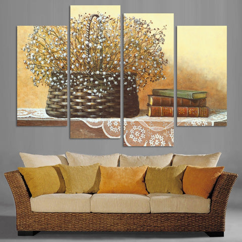 Still Life Flower 4 Pcs Wall Canvas -  - TheLedHeroes