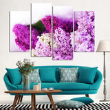 Pink & Purple Flowers 4 Pcs Wall Canvas -  - TheLedHeroes