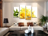 Wellow Flowers 4 Pcs Wall Canvas -  - TheLedHeroes
