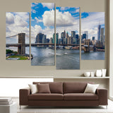 New York Landscape 4 Pcs Wall Canvas -  - TheLedHeroes
