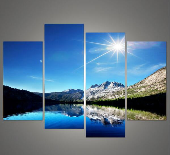 Moutains Landscape 4 Pcs Wall Canvas -  - TheLedHeroes