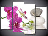 Pink Orchid stone 4 Pcs Wall Canvas -  - TheLedHeroes