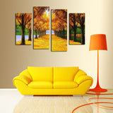 Golden Trees 4 Pcs Wall Canvas -  - TheLedHeroes