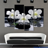 Black White Flower 4 Pcs Wall Canvas -  - TheLedHeroes