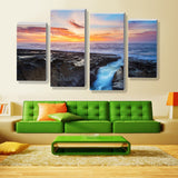 Sunset Rocks 4 Pcs Wall Canvas -  - TheLedHeroes