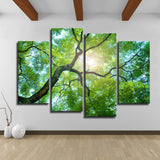 Green tree 4 Pcs Wall Canvas -  - TheLedHeroes