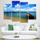 Sea View Picture 4 Pcs Wall Canvas -  - TheLedHeroes