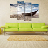 Sea Beach Boat 4 Pcs Wall Canvas -  - TheLedHeroes