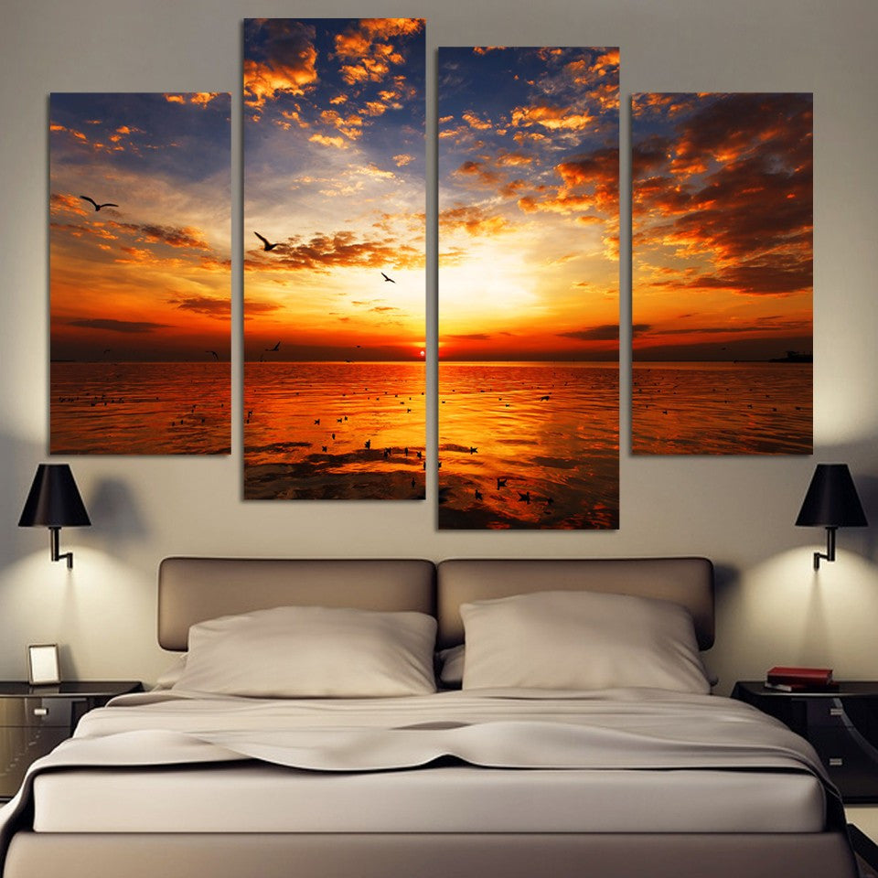 Sea Landscape 4 Pcs Wall Canvas -  - TheLedHeroes