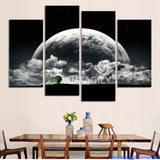 Black and white Moon 4 Pcs Wall Canvas -  - TheLedHeroes
