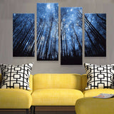 Forest Night Sky 4 Pcs Wall Canvas -  - TheLedHeroes