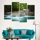 Waterfall Forest 4 Pcs Wall Canvas -  - TheLedHeroes