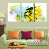 Yellow Roses 3 Pcs Wall Canvas -  - TheLedHeroes