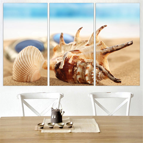 Shell Landscape 3 Pcs Wall Canvas -  - TheLedHeroes