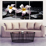 Water white Flower 3 Pcs Wall Canvas -  - TheLedHeroes