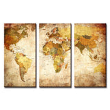 World Map 3 Pcs Wall Canvas -  - TheLedHeroes