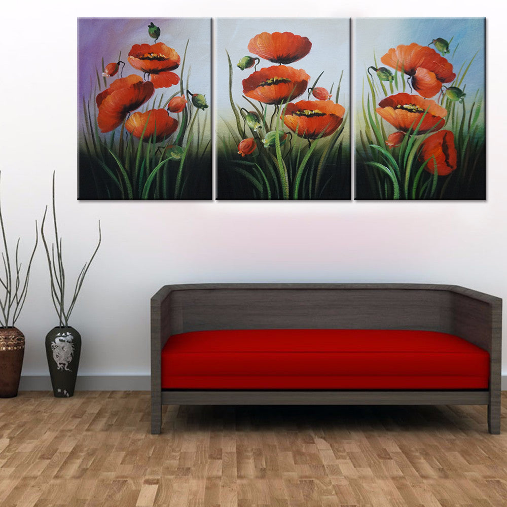 Beautiful flowers 3 Pcs Wall Canvas -  - TheLedHeroes