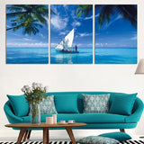Ocean sailing 3 Pcs Wall Canvas -  - TheLedHeroes