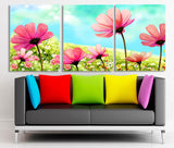 Flowers field 3 Pcs Wall Canvas -  - TheLedHeroes