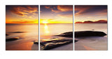 Seascape Blue Ocean Sunset 3 Pcs Wall Canvas -  - TheLedHeroes