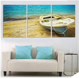 Sea boat Seascape 3 Pcs Wall Canvas -  - TheLedHeroes