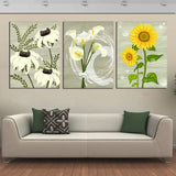 Flowers 3 - 3 Pcs Wall Canvas -  - TheLedHeroes
