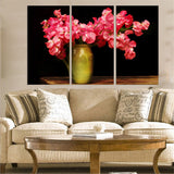 Azo Red Flowers 3 Pcs Wall Canvas -  - TheLedHeroes