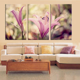 Purple Flower 3 Pcs Wall Canvas -  - TheLedHeroes