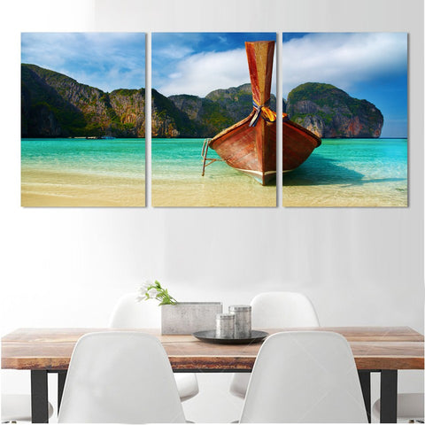 The wide sea 3 Pcs Wall Canvas -  - TheLedHeroes