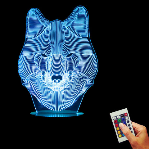 Wolf Face 3D LED LAMP -  - TheLedHeroes