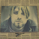 Nirvana - Kurt Cobain Wall Poster - Navy Blue - TheLedHeroes