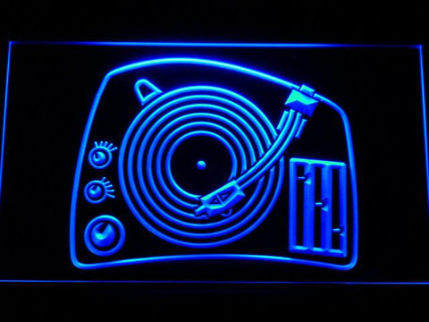 DJ Turntable Mixer Music Spinner LED Neon Sign Electrical - Blue - TheLedHeroes