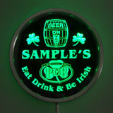 Irish Pub Name Personalized Round Custom LED Sign - Green - TheLedHeroes