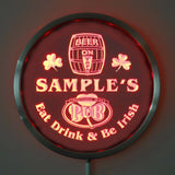 Irish Pub Name Personalized Round Custom LED Sign - Red - TheLedHeroes
