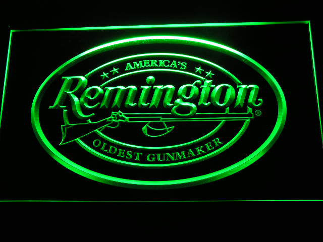 Remington Firearms Hunting Gun LED Sign Green / Normal Size (12x8in ...