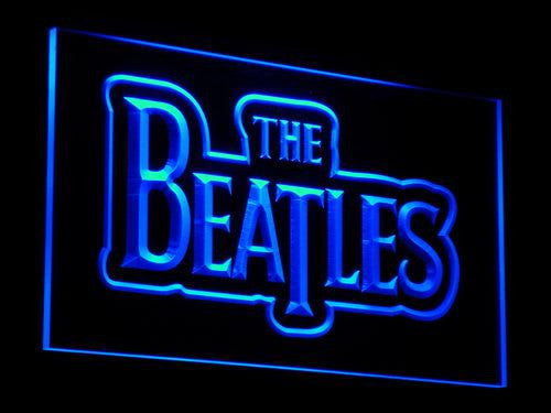 The Beatles Band Music Logo Bar LED Sign - Blue - TheLedHeroes