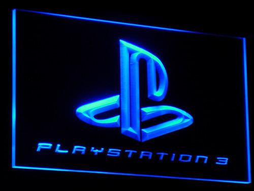 Playstation 3 Game Room Bar Beer LED Neon Sign USB - Blue - TheLedHeroes
