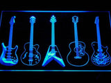 Guitar Weapons Band Room LED Neon Sign USB - Blue - TheLedHeroes