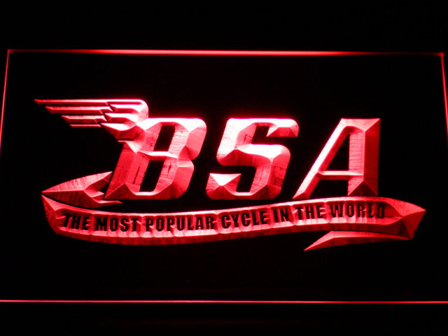 BSA Motorcycles Cycle LED Sign - Red - TheLedHeroes