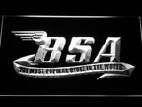 BSA Motorcycles Cycle LED Sign - White - TheLedHeroes