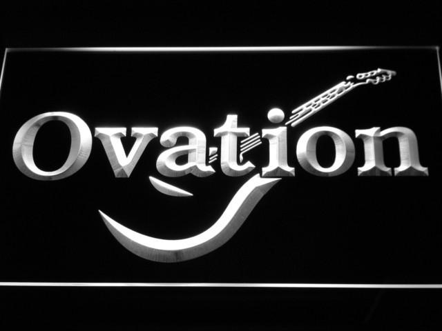 Ovation Guitars Acoustic Music LED Neon Sign USB - White - TheLedHeroes
