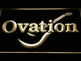 Ovation Guitars Acoustic Music LED Neon Sign Electrical - Yellow - TheLedHeroes