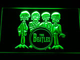 The Beatles Drum Band Bar LED Sign - Green - TheLedHeroes