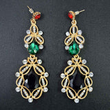 Long Crystal Drop Earrings - mix color - TheLedHeroes