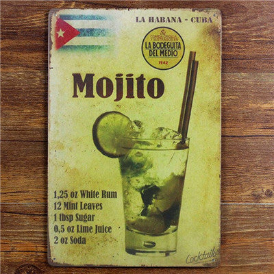 Mojito Cocktail Vintage Sign -  - TheLedHeroes